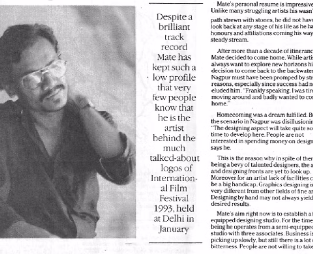 Newspaper profile of Bhuleshwar Mate