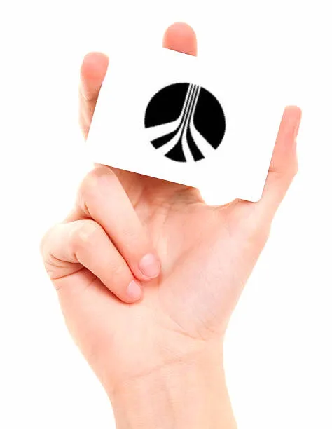 Logo mark on a card